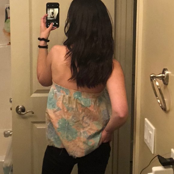 VTG Cut Off Convertible Floral Crop Baby Doll Tube Top / A-Line Flare Mini Skirt - Picture 7 of 14